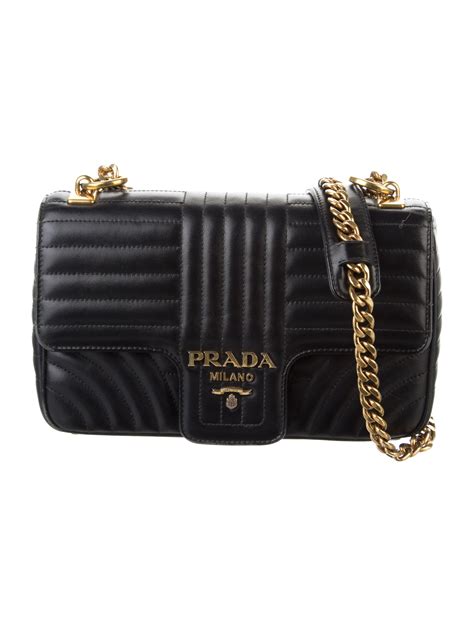 prada puch bag black medium size|PRADA Soft Calfskin Impunture Diagramme Medium Chain Flap .